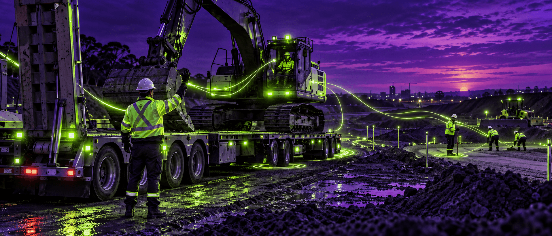 Plant transport, operator and workface connected as a service handoff